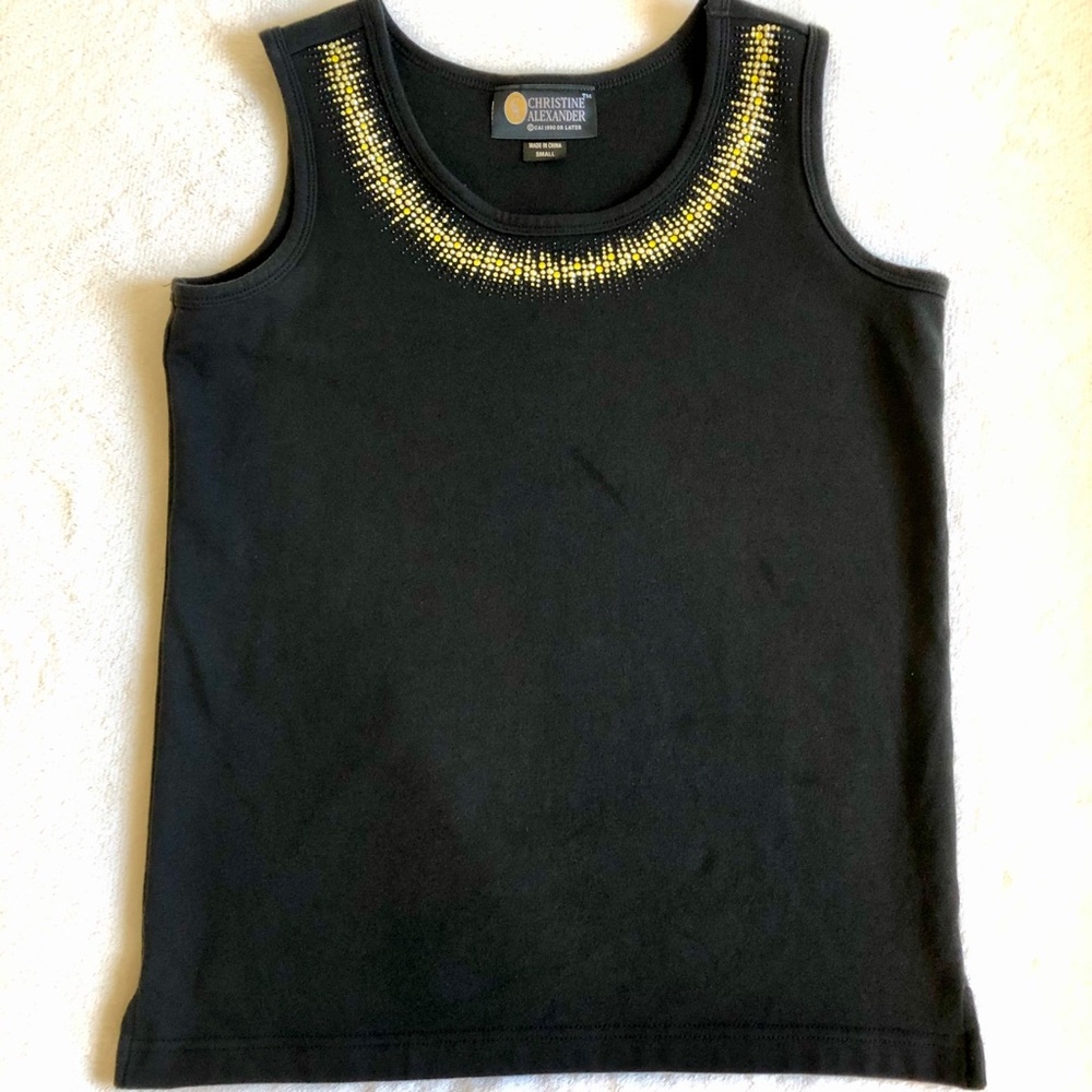 NWOT Christine Alexander embellished sleeveles top